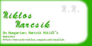 miklos marcsik business card